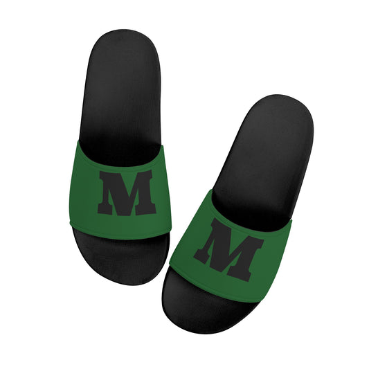 Mens Green M Slide Sandals Shoes