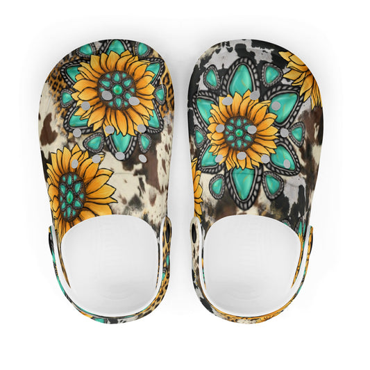 Kids Western turquoise concho Sunflower Casual Sandal Clogs