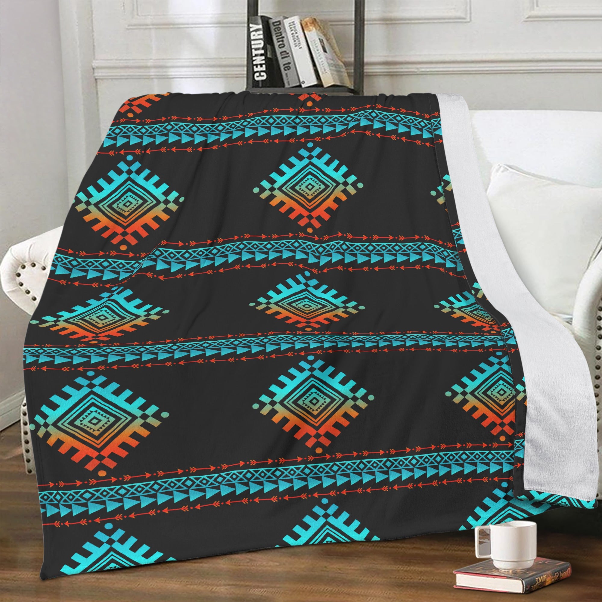 Ombre Aztec Printed Soft Polyester Premium Fleece Blanket