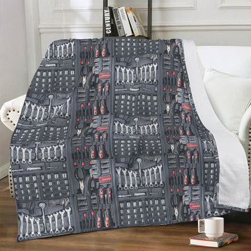 Tool Set Print Soft Polyester Premium Fleece Blanket