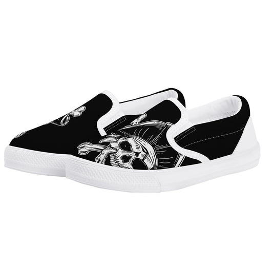 Black Pirate Mascot Kids Slip On Shoes