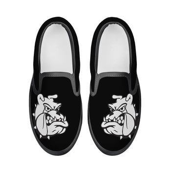 Black Bulldogs Mascot Kids Slip On Shoes