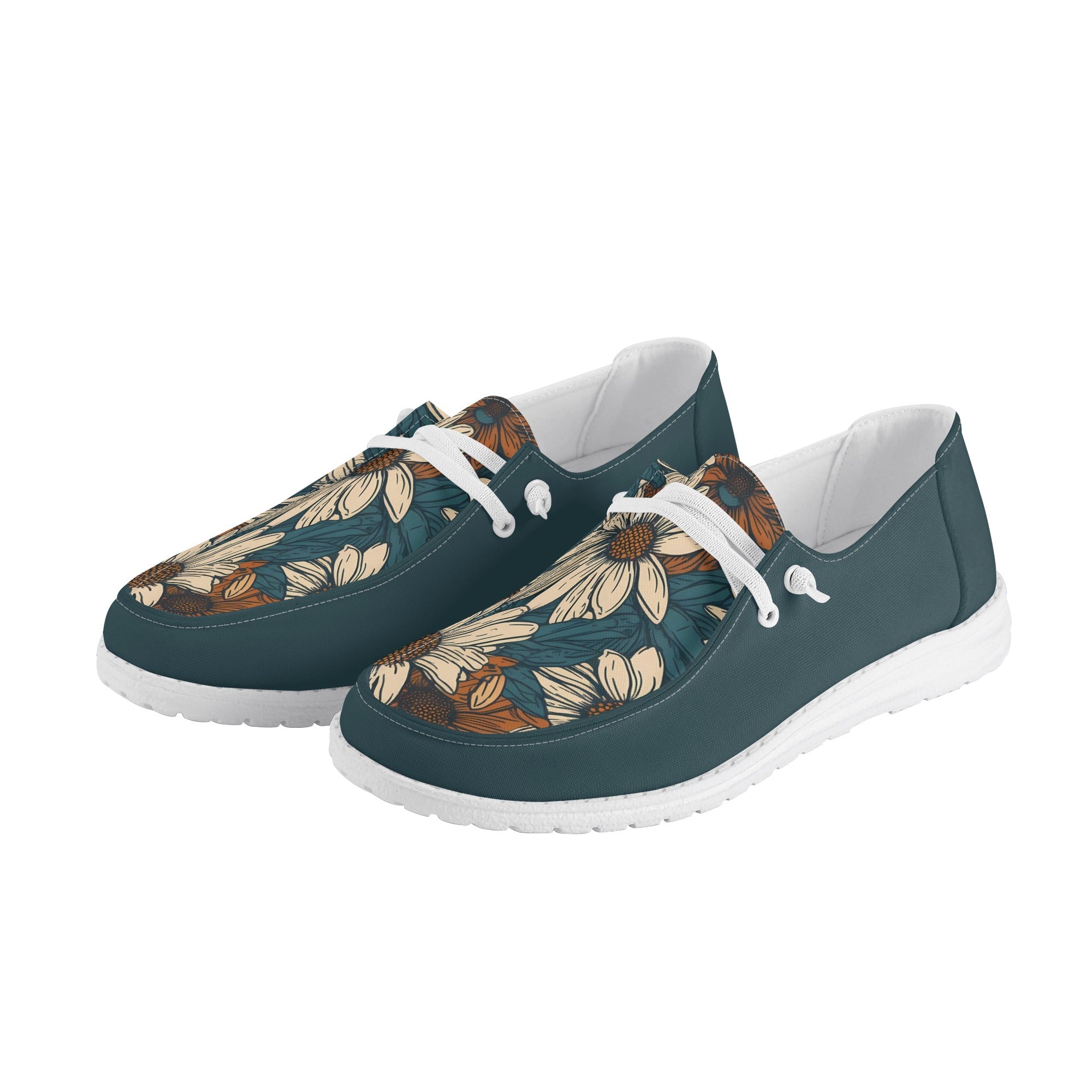 Boho Floral Womens Canvas Loafers