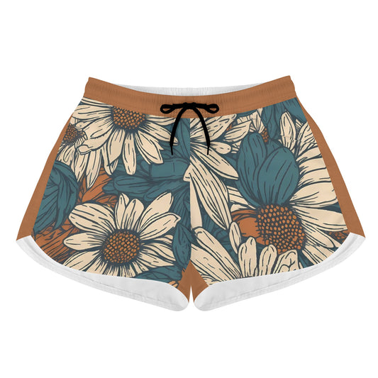 Womens Boho Floral Casual Shorts