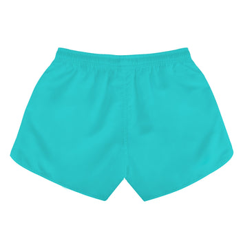 Womens Cowhide and Turquoise Print Casual Shorts