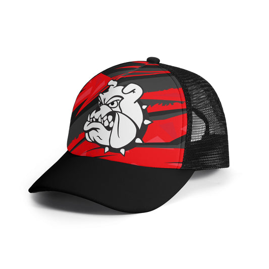 Kids Bulldog Mascot Mesh Baseball Caps