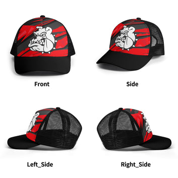 Kids Bulldog Mascot Mesh Baseball Caps