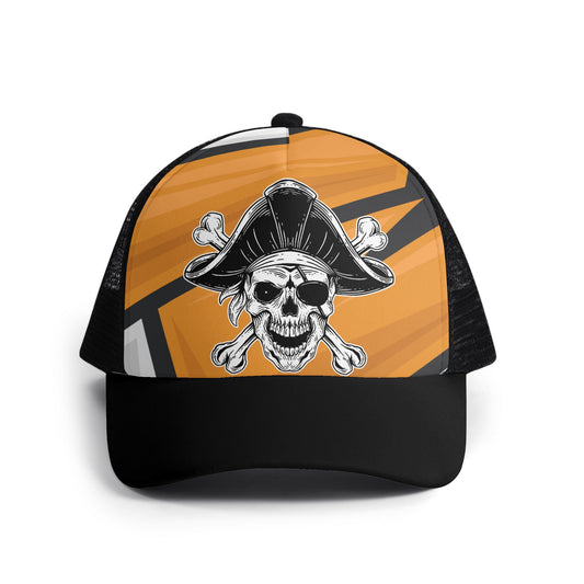 Kids Orange Pirate  Mesh Baseball Caps