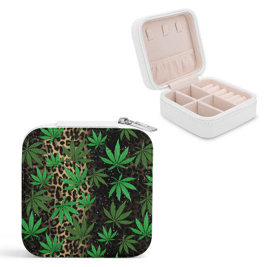 Weed Leopard Square Jewelry Case Box