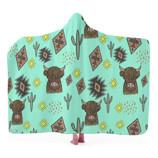 Highland Cow Hooded Blanket