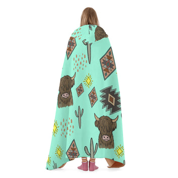 Highland Cow Hooded Blanket