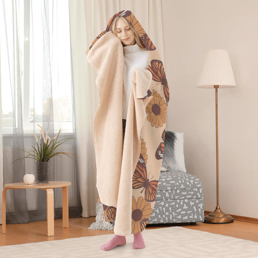 Retro Butterfly Hooded Blanket