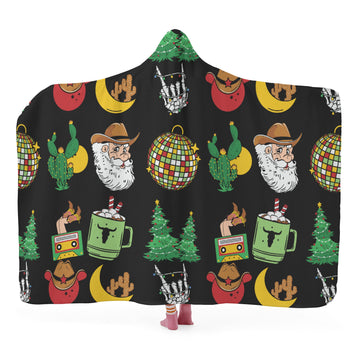 Western Christmas Hooded Blanket