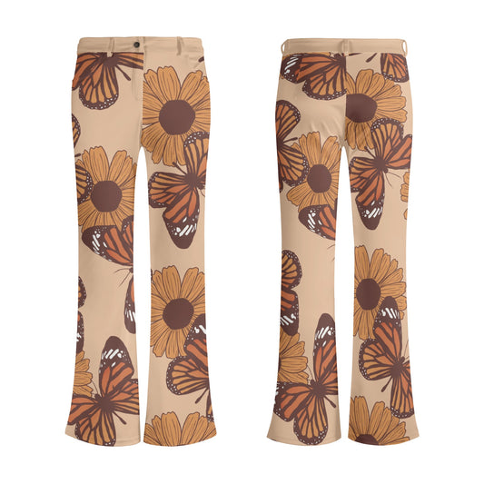 Flare Leg Retro Butterfly Pants