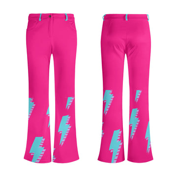 Lightning Bolt Flare Leg Pants (pink)