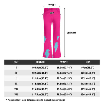 Lightning Bolt Flare Leg Pants (pink)