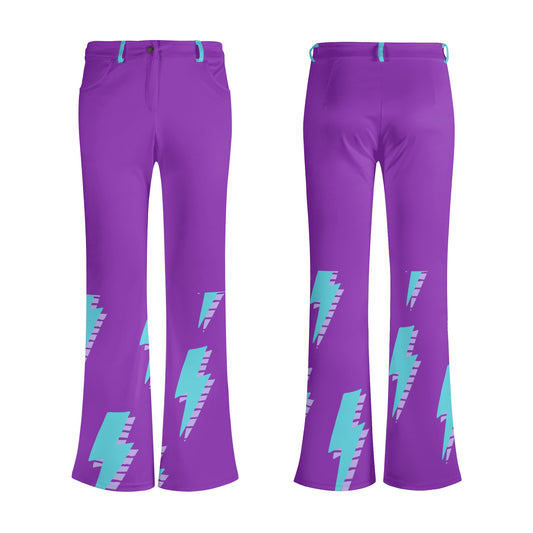 Lightning Bolt Flare Leg Pants (purple)