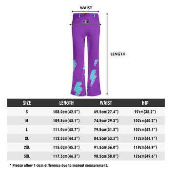 Lightning Bolt Flare Leg Pants (purple)