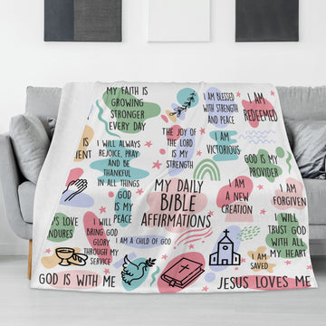 Bible Affirmations Flannel Breathable Blanket 4 Sizes