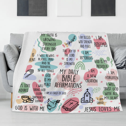 Bible Affirmations Flannel Breathable Blanket 4 Sizes