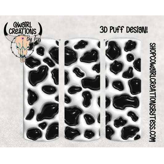 Cow Print 3d Puff Effect Tumbler