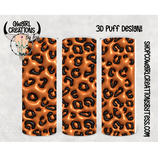 Leopard 3d Puff Effect Tumbler