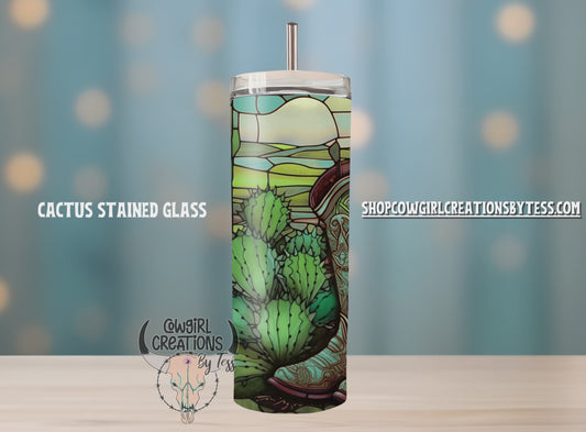 Cactus Stained Glass Effect Tumbler