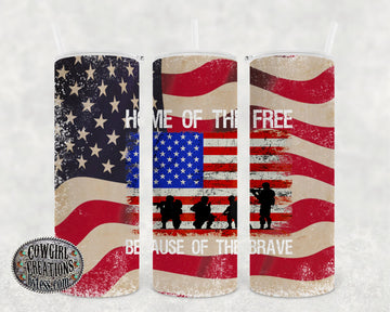 1662 Home of the Free because of the brave Tumbler