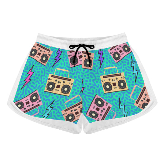 Women's Boombox Print Casual Shorts