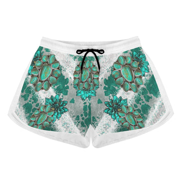 Women's Turquoise Concho Casual Shorts