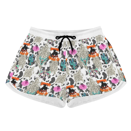 Women's Round Up Cowboy Print Casual Shorts