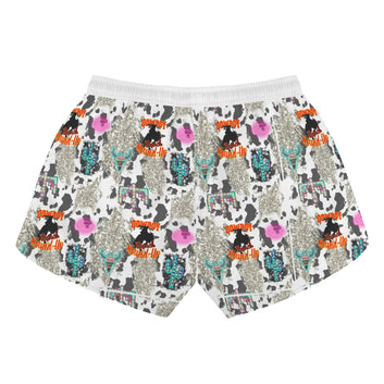 Women's Round Up Cowboy Print Casual Shorts