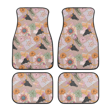 Boho Cowgirl Celestial Back and Front Car Floor Mats