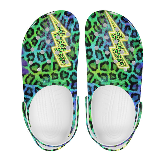 Neon Leopard Lightning Women's  Clogs