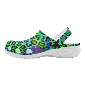 Neon Leopard Lightning Women's  Clogs