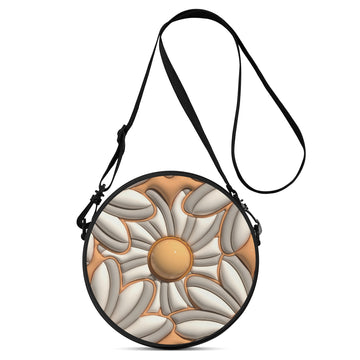 3d Daisy Printed Round Satchel Bags