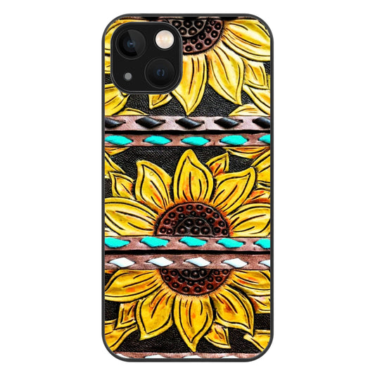 Tooled Leather and Sunflower iPhone13 Series Phone Cases