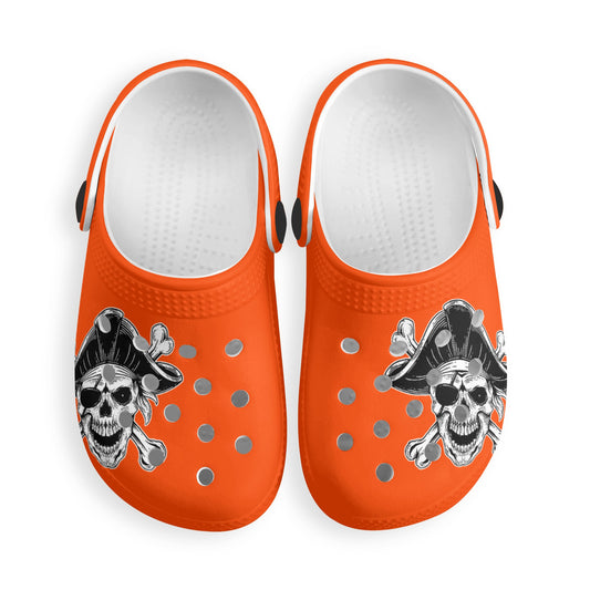 Kids Orange Pirate Clogs