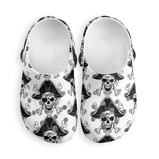 Kids All Over White Pirate Clogs