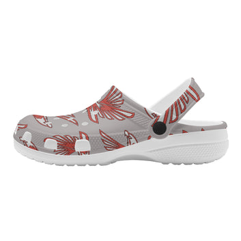 Womens All Over Red Hawks Mascot Clogs