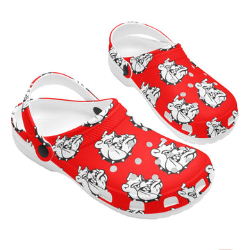 Womens All Over Bulldog Mascot Clogs