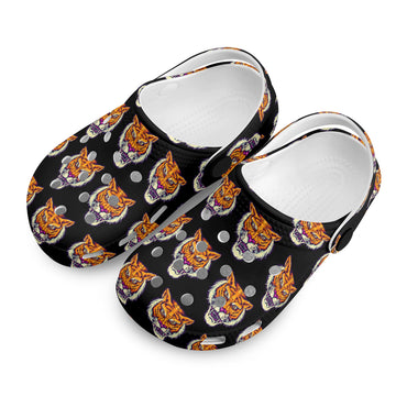 Kids All over Tiger Mascot Clogs