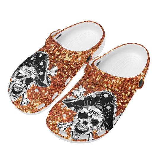 Womens Glitter effect (not actual glitter)  Pirate Clogs