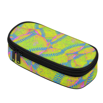 Neon Softball 3-Layer Pencil Case