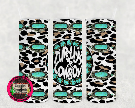 Turquoise and Cowboys Tumbler