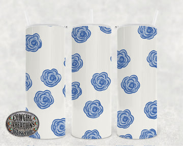 blue floral Tumbler