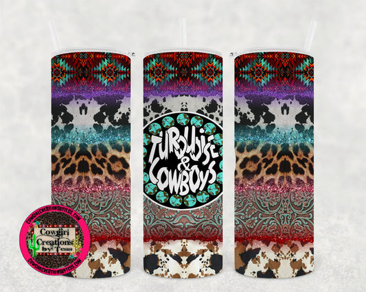 Turquoise and Cowboys Tumbler